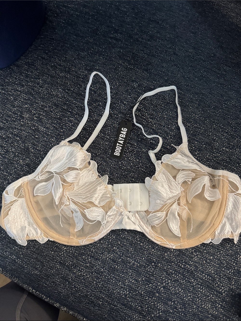 Floral Embroidered Sheer Bra